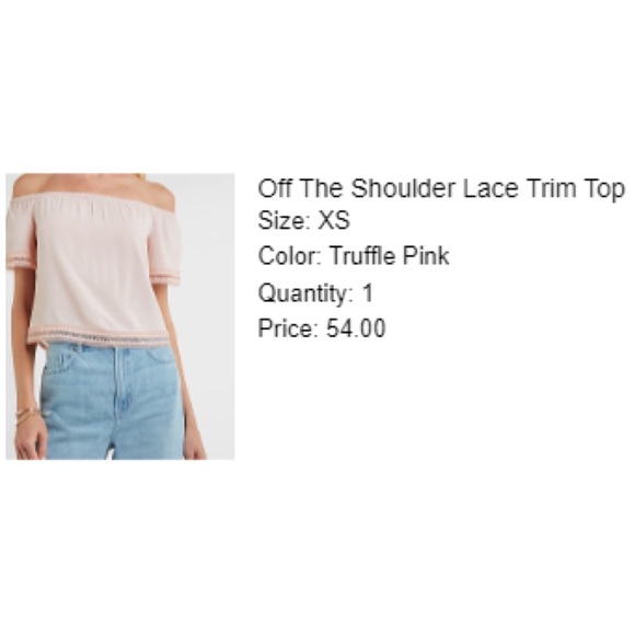 Express Off The Shoulder Lace Trim Top NWT - Picture 16 of 16
